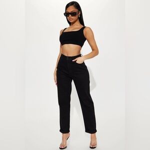 Fashion Nova I Got It From My Mama Jeans - Black